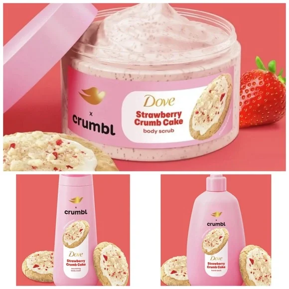 Dove x Crumbl bundle of 3 products new Body Wash,Hand Soap & Body Scrub - Picture 1 of 4